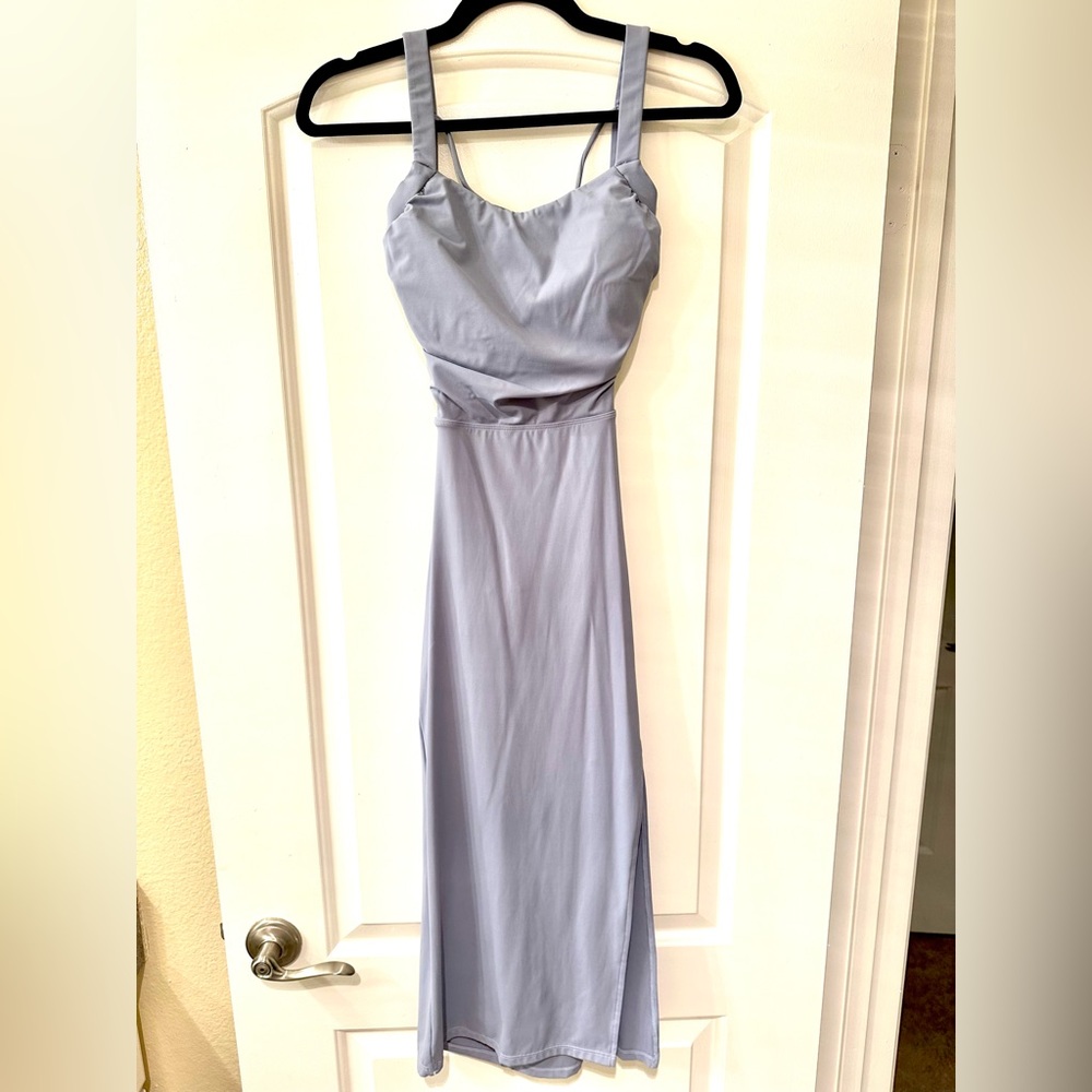 Elegant Light Blue Spaghetti Strap Dress
